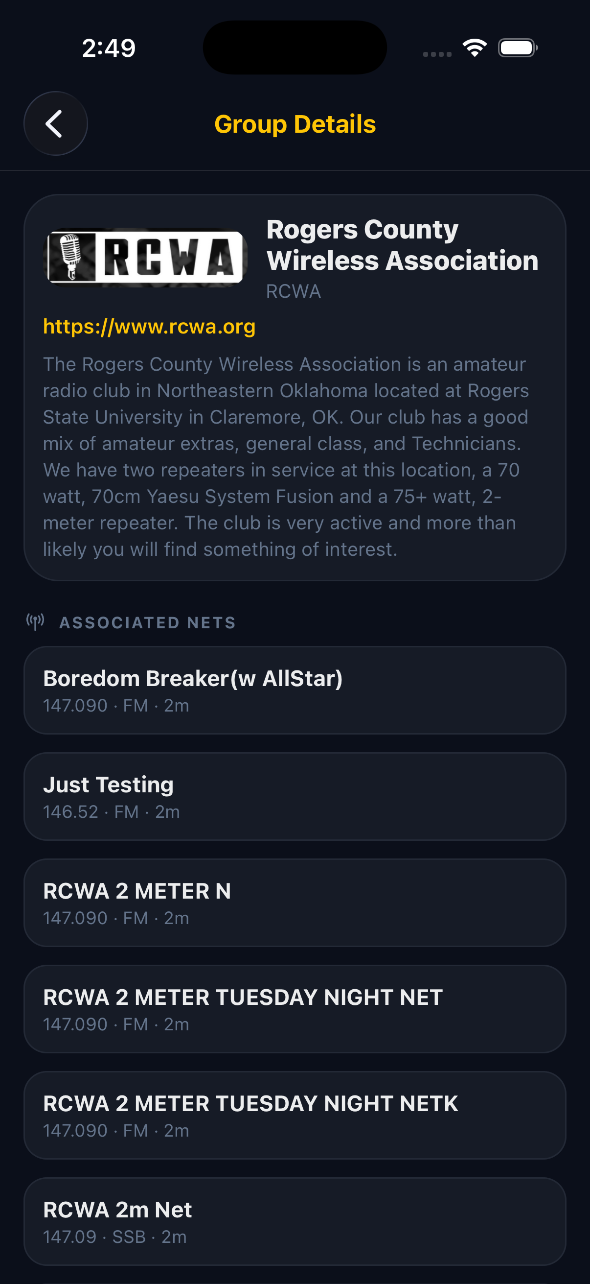 Club and group details